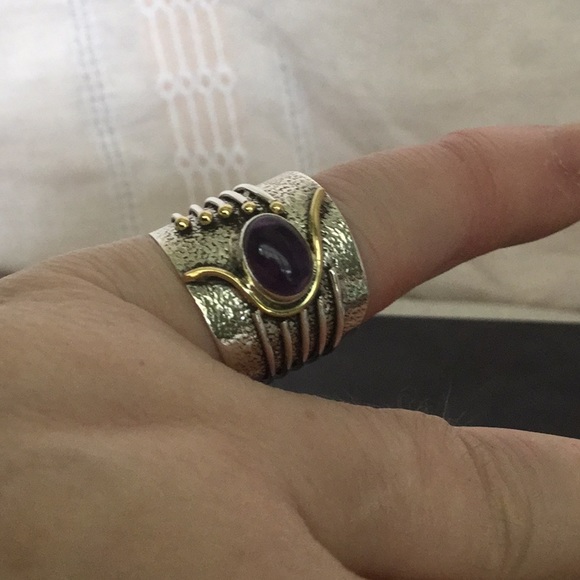 925SterlingSilverW/14KGoldAccents& 2.9 ctwAmythest - Picture 5 of 8